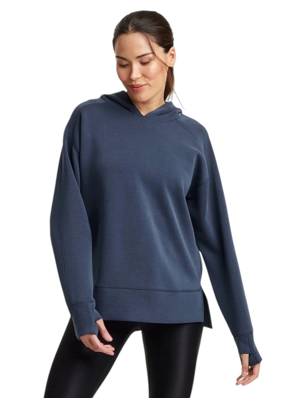 ALL IN MOTION Navy Blue Hooded Pullover Hoodie Sweatshirt - Large